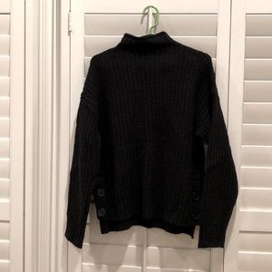 Side-Button Mock-Neck Sweater